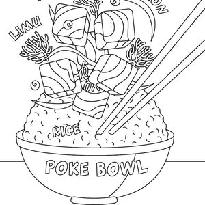 Hawaiian Coloring Book, ʻŌlelo Hawaiʻi, Poke Coloring Page