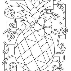 Hawaiian Coloring Book, ʻŌlelo Hawaiʻi, Pineapple Coloring Page