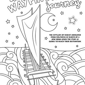 Hawaiian Coloring Book, ʻŌlelo Hawaiʻi, Wayfinding Coloring Page