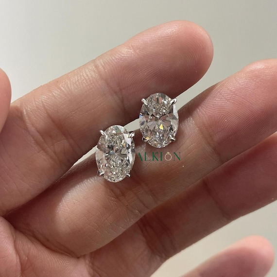 2CT Oval Moissanite Diamond Earring| Anniversary Gifts| Birthday