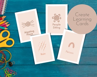 Set of 16 Symbols Australian Aboriginal | Indigenous Educational Resource for Kids and Schools | Digital Download | Printable Cards
