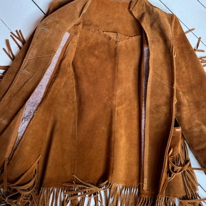size S/M DIVINE vintage 1960s suede fringe jacket Bild 10