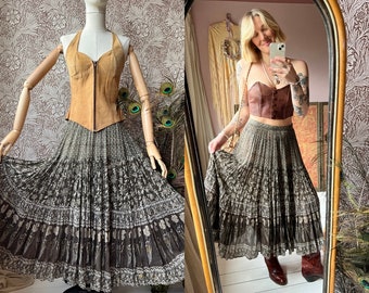 size S vintage 1960s indian gauze skirt