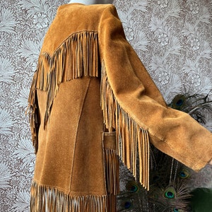 size S/M DIVINE vintage 1960s suede fringe jacket Bild 9