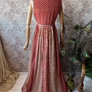 size S gorgeous vintage 1970s indian cotton maxi summer dress afbeelding 9