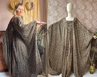 size S-L out of this world vintage 1970s indian gauze butterfly caftan dress by PHOOL