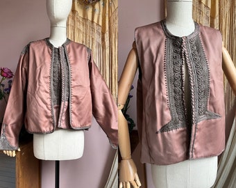 size XL magical vintage 1960s ottoman two piece - jacket & matching vest