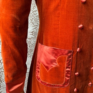 size XS unreal vintage 1960s does victorian velvet maxi coat zdjęcie 5