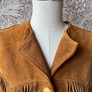 size S/M DIVINE vintage 1960s suede fringe jacket Bild 5