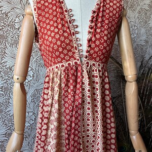 size S gorgeous vintage 1970s indian cotton maxi summer dress afbeelding 4