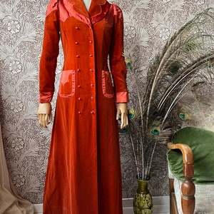 size XS unreal vintage 1960s does victorian velvet maxi coat zdjęcie 2