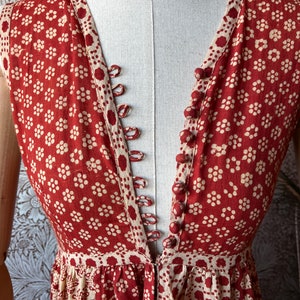 size S gorgeous vintage 1970s indian cotton maxi summer dress afbeelding 5