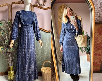 size S LOVELY vintage 1970s indian cotton prairie dress