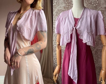 size S dreamy vintage 1940s hand dyed silk bed jacket/blouse