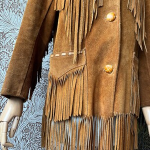 size S/M DIVINE vintage 1960s suede fringe jacket Bild 4