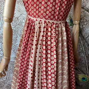 size S gorgeous vintage 1970s indian cotton maxi summer dress afbeelding 8