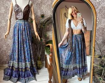 size XS/S unreal vintage 1970s indian gauze maxi dream wrap skirt