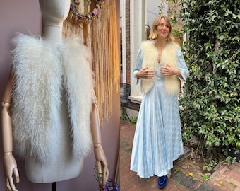 size S-XL STUNNING vintage 1970s shaggy shearling vest