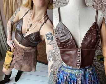 size S RARE vintage 1960s leather top