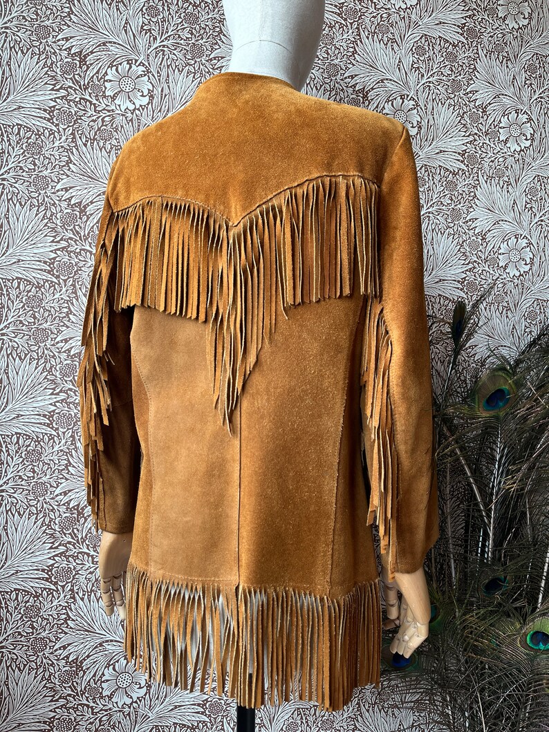 size S/M DIVINE vintage 1960s suede fringe jacket Bild 8