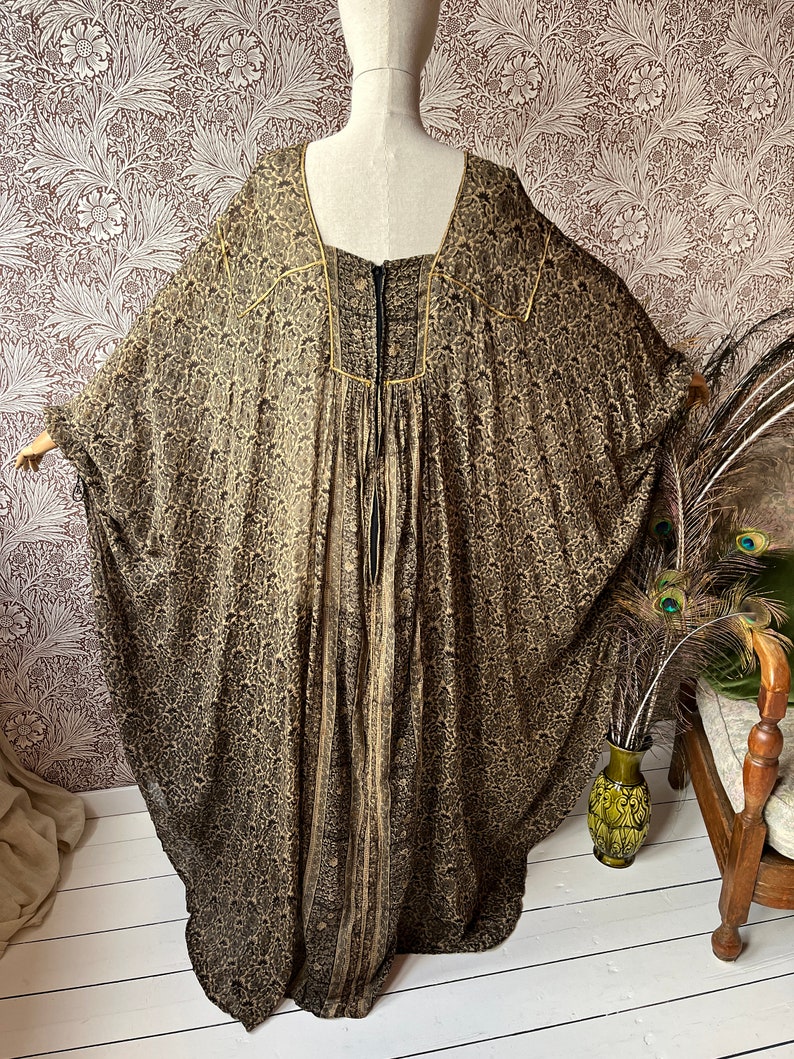 size S-L out of this world vintage 1970s indian gauze butterfly caftan dress by PHOOL image 8