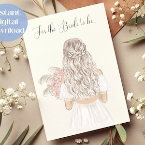 For the Bride to be | Congratulations Card | Wedding Card |Card for the Bride | Elegant Wedding Card | Printable Wedding Card