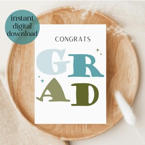 Congrats Grad Card | 2025 Graduation Card | 2025 College Graduation Card | 2025 High School Graduation Card | Printable Congrats Card