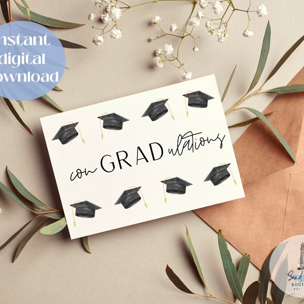 ConGRADulations Card | 2024 Graduation Card | 2024 College Graduation Card | 2024 High School Graduation Card | Printable Congrats Card