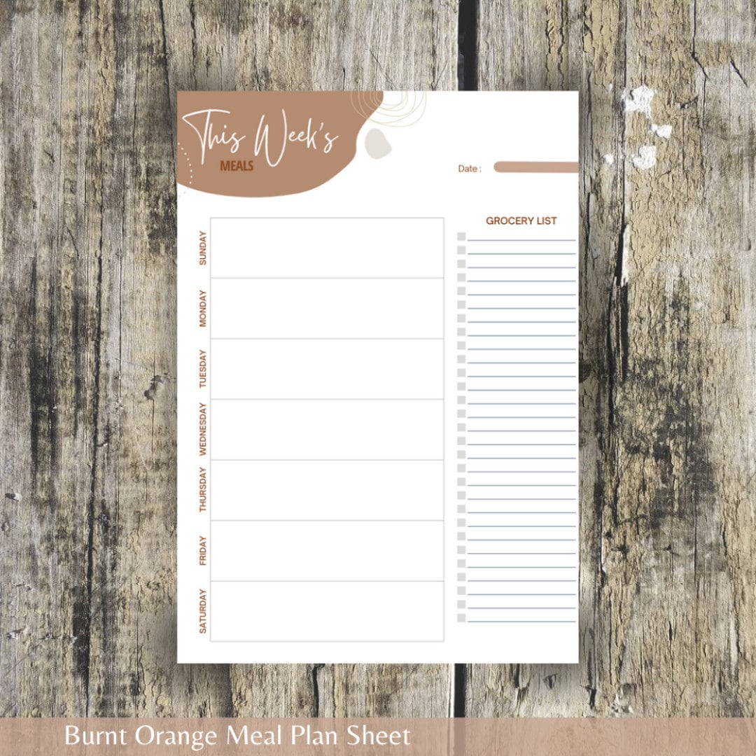 Weekly Meal Planner & Grocery List Printable PDF | Meal Prep | Digital ...