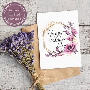 Printable Mother&#39;s Day Card | Happy Mother&#39;s Day Card | Digital Download Mother&#39;s Day Card | Mother&#39;s Day Card Template | Mother&#39;s Day Card