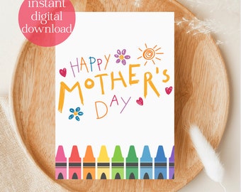 Happy Mother's Day Card | Printable Mother's Day Card | Digital Download Mother's Day Card | Card for Mom | Mother's Day Card
