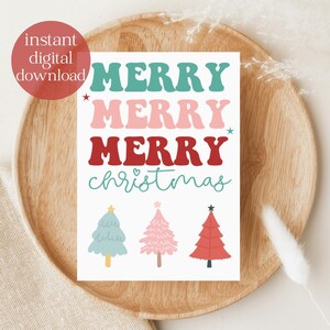 Buon Natale / Biglietto di auguri di buone feste / Biglietto di Natale / Biglietto di auguri stampabile di Buon Natale / Modello di Natale