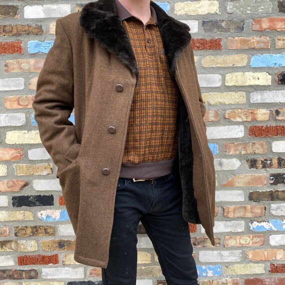 Men’s Brown Wool Coat.