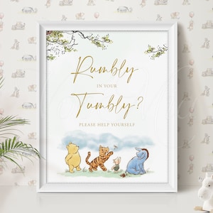 Classic Winnie the Pooh Rumbly in Your Tumbly Editable Party | Etsy