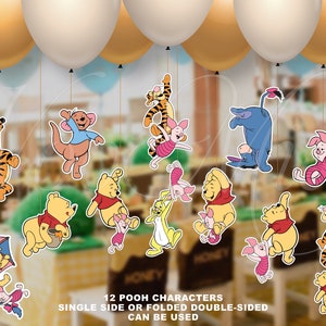 Winnie The Pooh Decorations, Hanging Characters, Cutout Die Cut Prop Balloon Decor Template