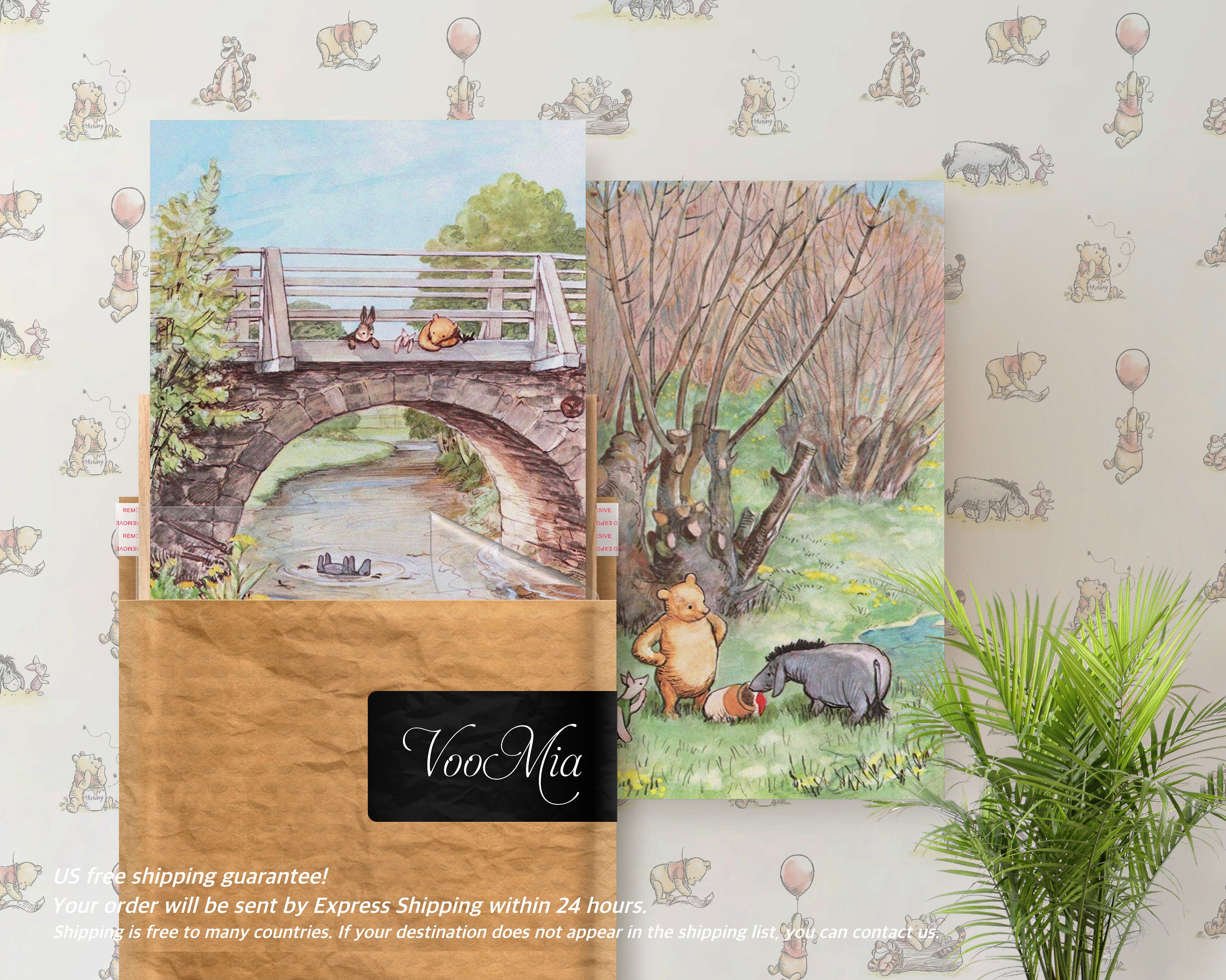 Winie Nursery Flag the Pooh, decorazione da parete per la cameretta dei