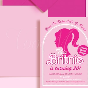 Fashion Doll Party Invitation, Editable Doll Birthday Invite