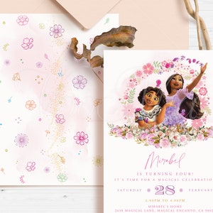 Mirabel and Isabela Birthday Invitation, Encanto Editable Party Invite Template, Digital, Printable