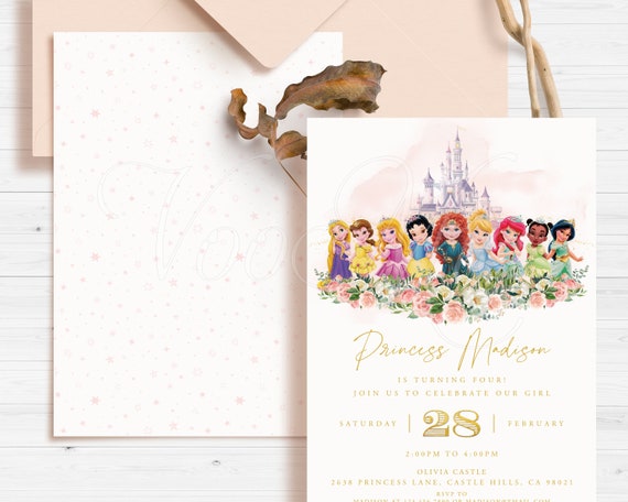 Princess Birthday Invitation, Little Princess Invite Template, Editable Printable