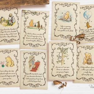 Klassische Winnie the Pooh Dekorationen, Baby Shower Mittelstück Karten, druckbare Kinderzimmer Banner Girlande