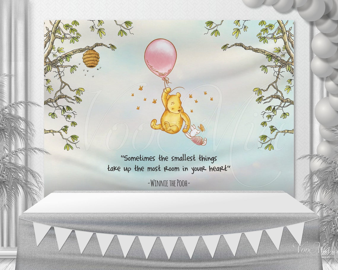 Classic Winnie the Pooh Baby Shower Backdrop Birthday Pink Etsy