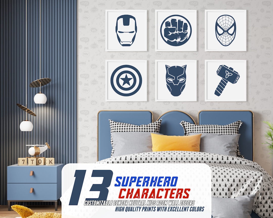Superhero Prints, Boys Bedroom Nursery Decor, Superheroes Wall Art ...