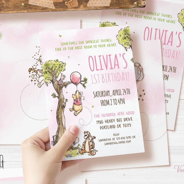 Winnie the Pooh Invitations Etsy