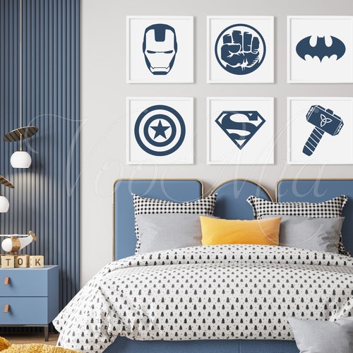 Superhero Wall Art Print Superheroes Nursery Decor Kids Etsy