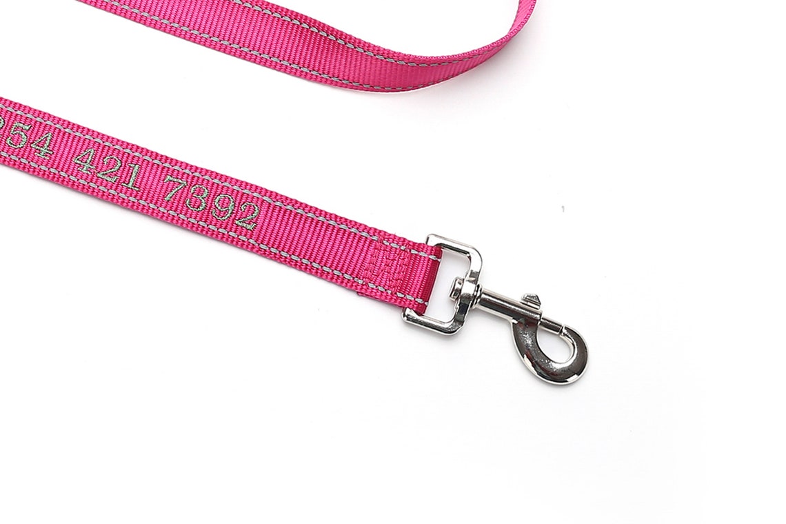 Personalized Dog Leash Embroidered with Dog Name and Phone Etsy