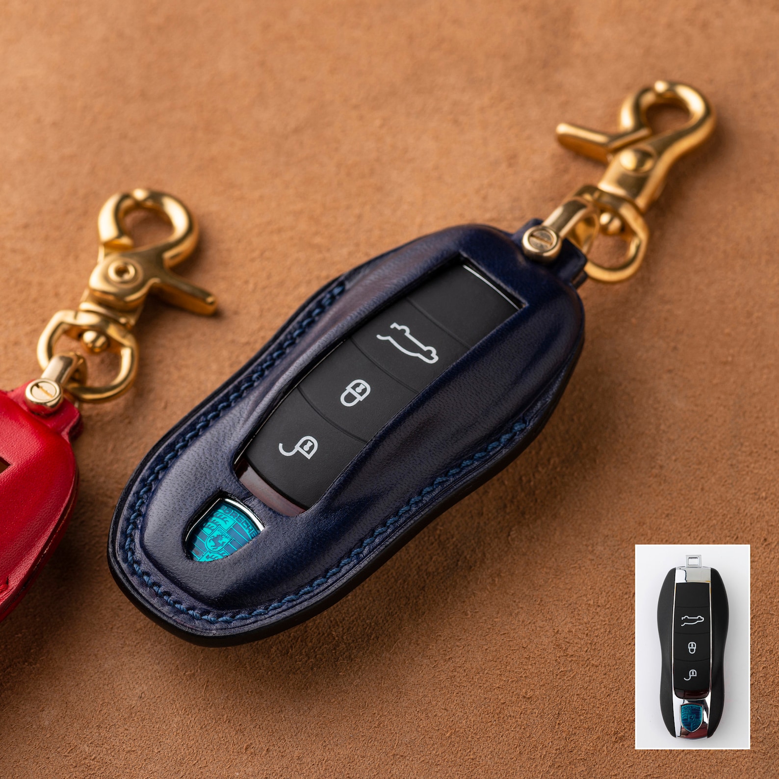 Porsche Key Fob Cover Leather Key Case Car Key Cover Car Etsy