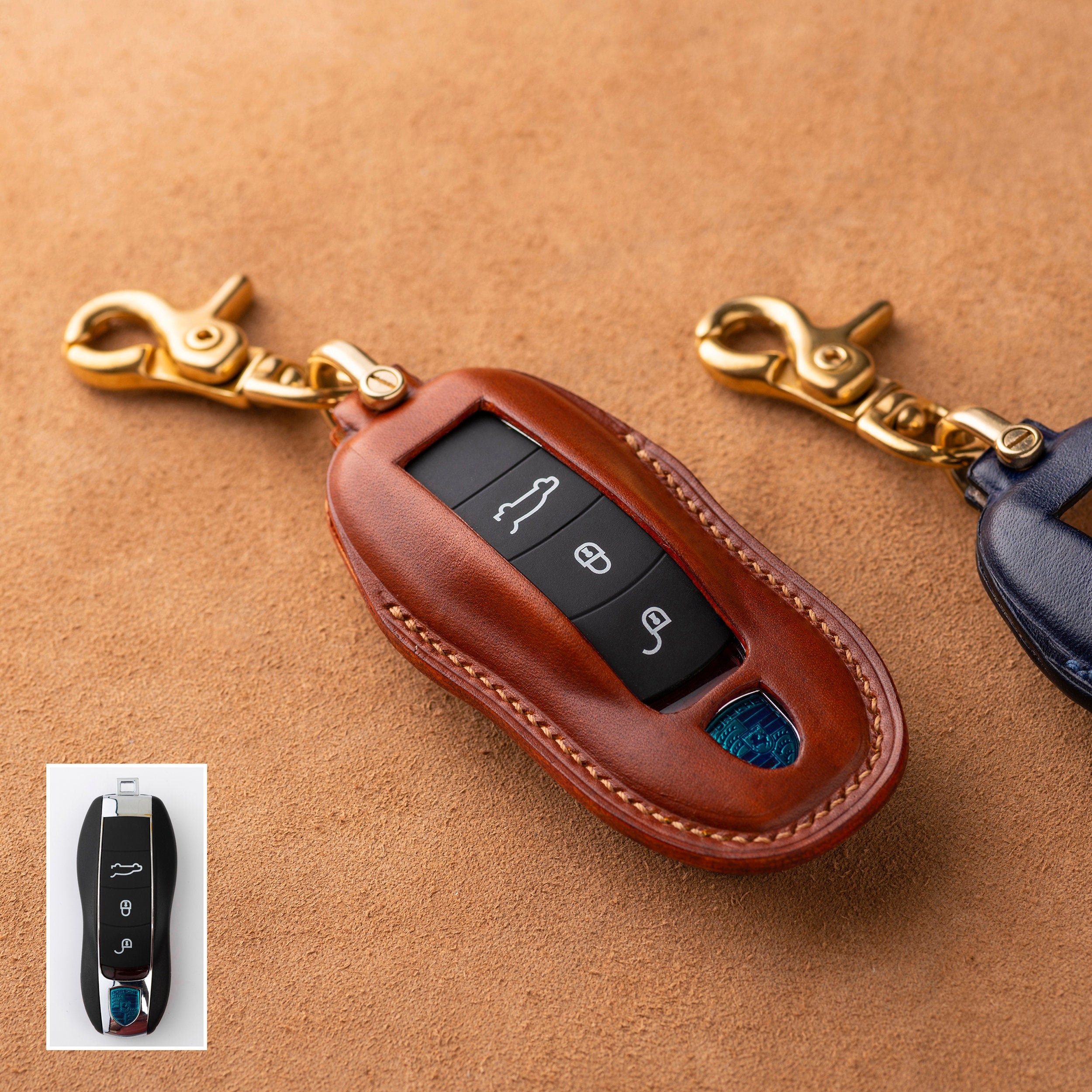 Porsche Key Fob Cover Leather Key Case Car Key Cover Car Etsy
