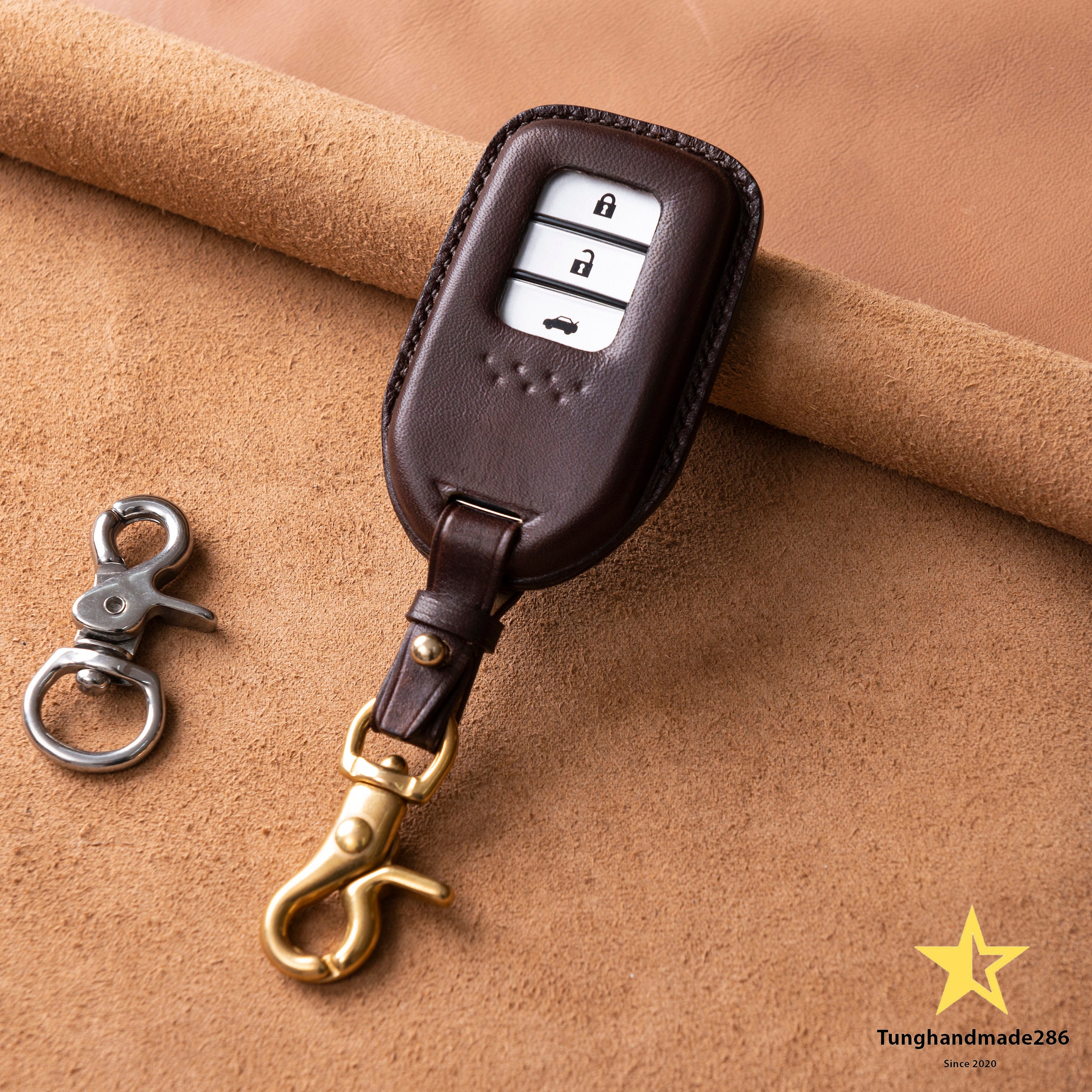 Honda Key Fob Cover Leather Key Case Car Key Cover Car key | Etsy