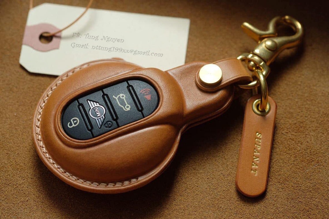 Mini Cooper Key Fob Cover Leather Key Case Car Key Cover Etsy
