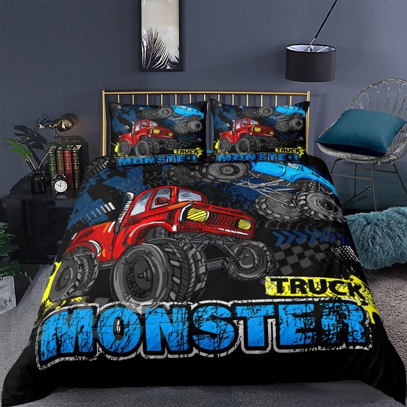 Best Monster Truck Duvet Cover Set Modified Automobile Sketch Etsy